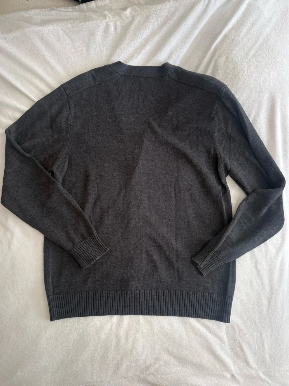 Tricots St Raphael Men's Dark Charcoal Button V-Neck Cardigan